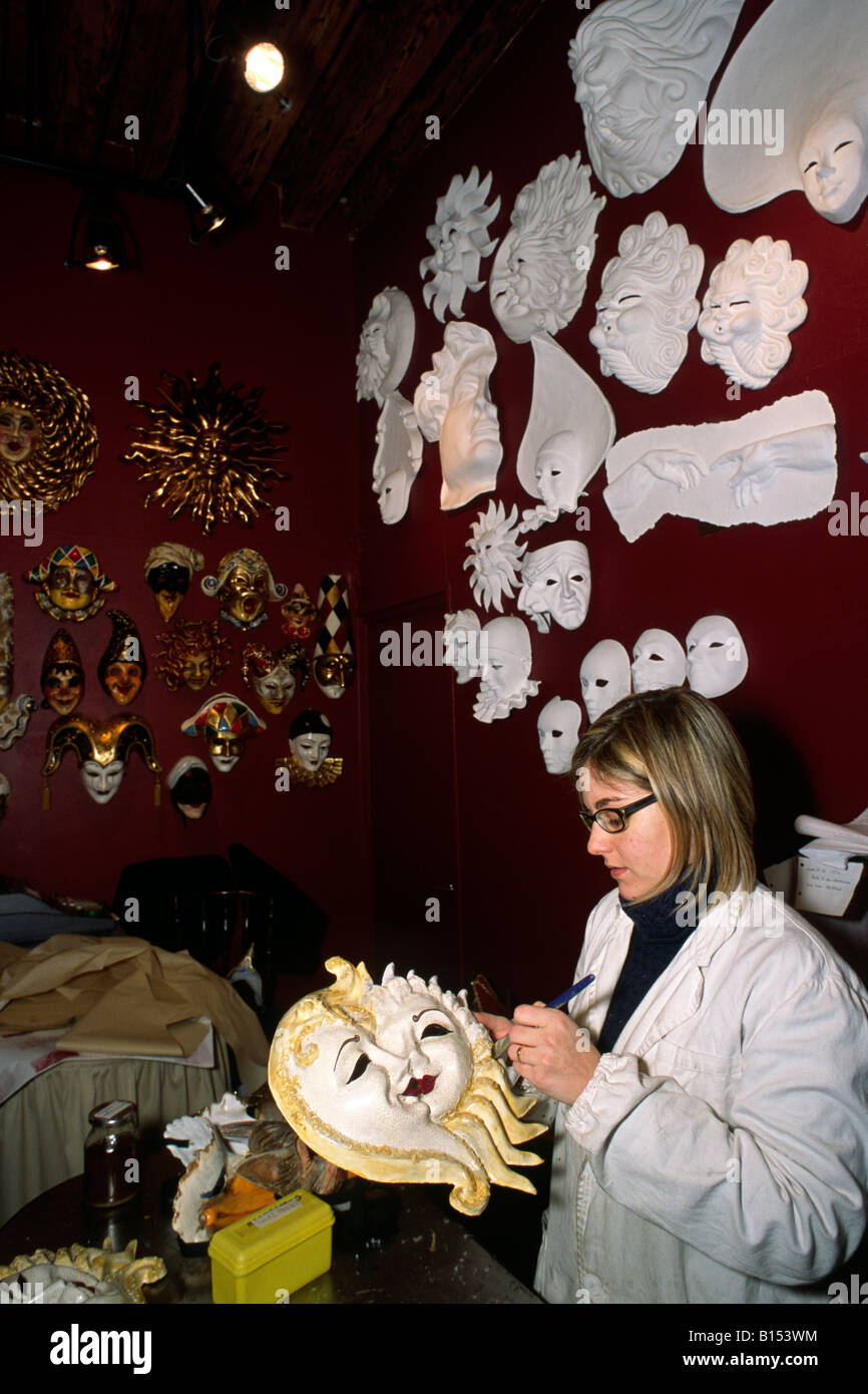 Italy, Veneto, Venice, carnival mask making Stock Photo