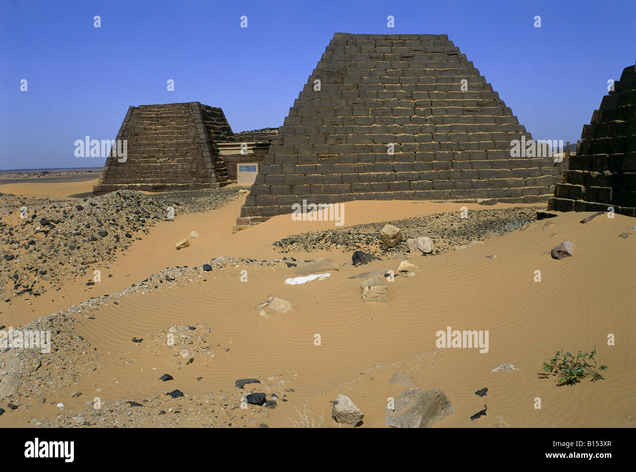 geography / travel, Sudan, Meroe, buildings, pyramids of Meroe, Additional-Rights-Clearance-Info-Not-Available Stock Photo