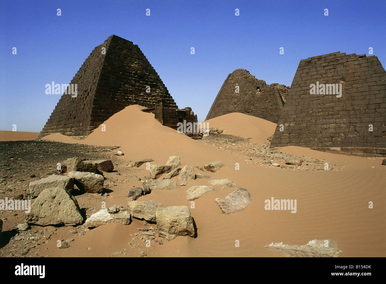 geography / travel, Sudan, Shandi, buildings, pyramids of Meroe, Additional-Rights-Clearance-Info-Not-Available Stock Photo