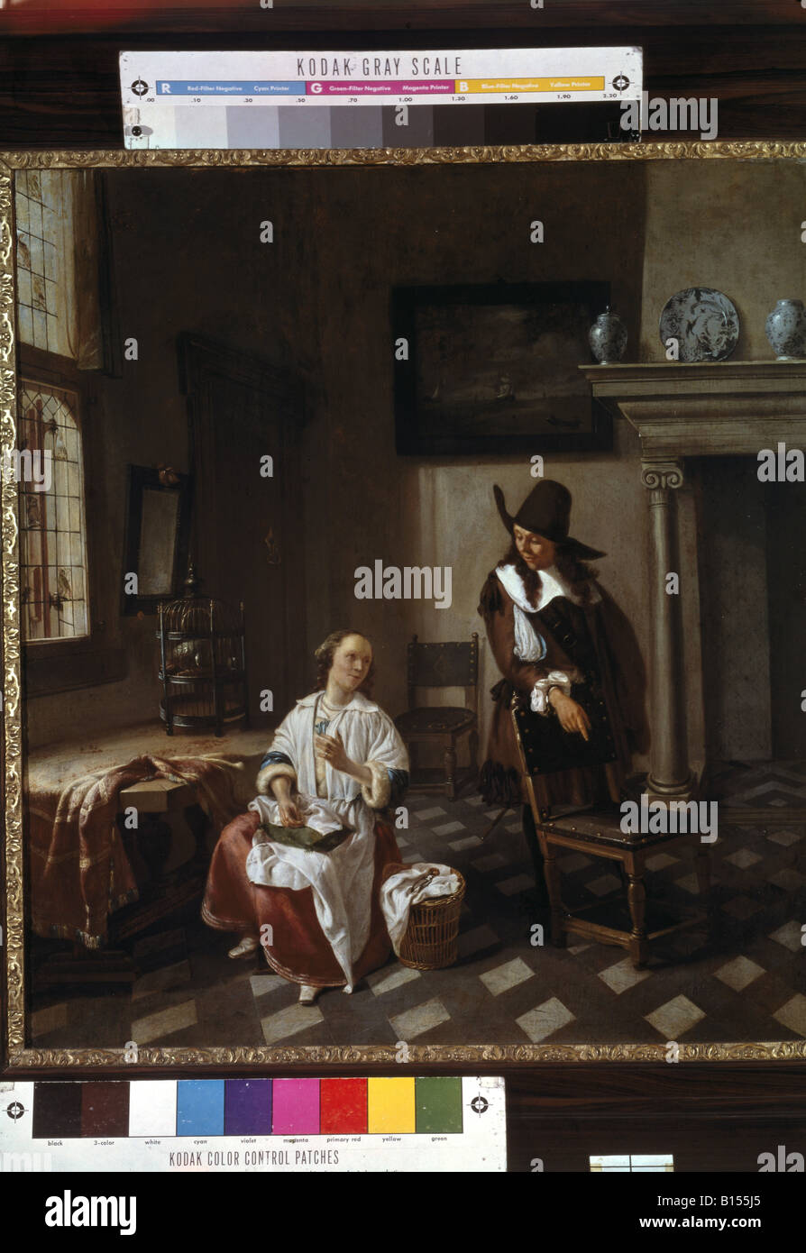 fine arts, Burch, Hendrik van der (1627 - 1666), painting, Cavalier and  Lady, Hesse State Museum, Darmstadt, Germany, Artist's Copyright has not  to be cleared Stock Photo - Alamy