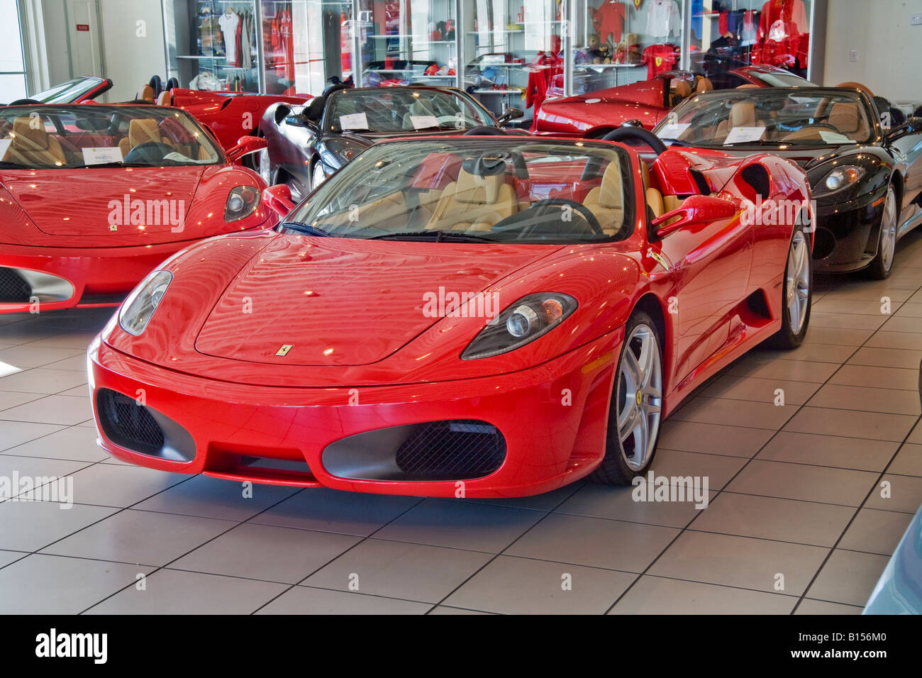 A 2008 Ferrari Model 460 in a Newport Beach CA dealer s showroom Price is 304 000 Stock Photo