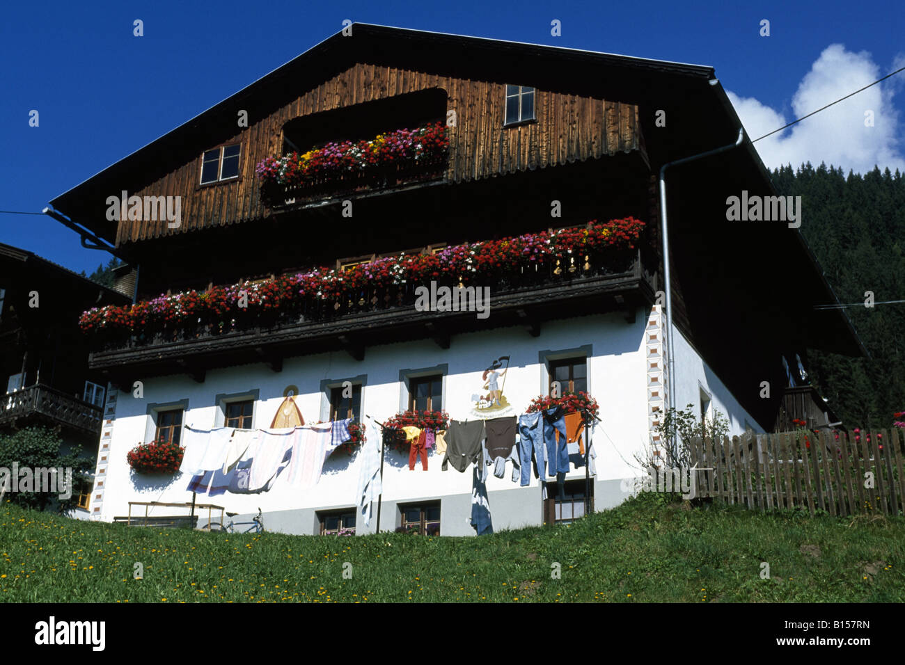 Farm house nearby Maria Luggau, Lesachtal Valley, Carinthia, Austria Stock Photo