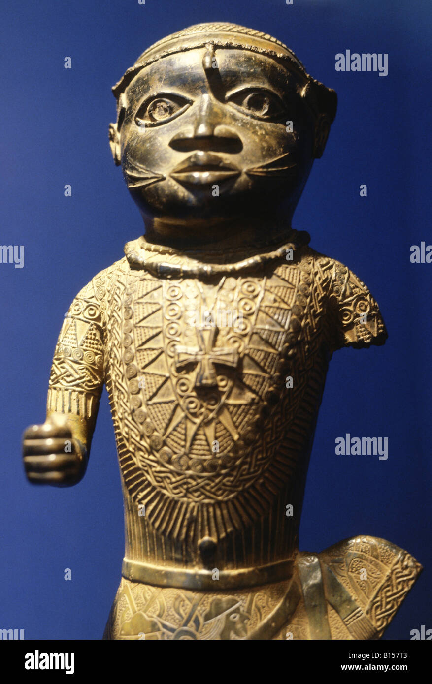 fine arts, Africa, Benin, sculpture, dignitary, bronze, classical period, 17th century, Museum od Ethnology, Vienna, , Artist's Copyright has not to be cleared Stock Photo
