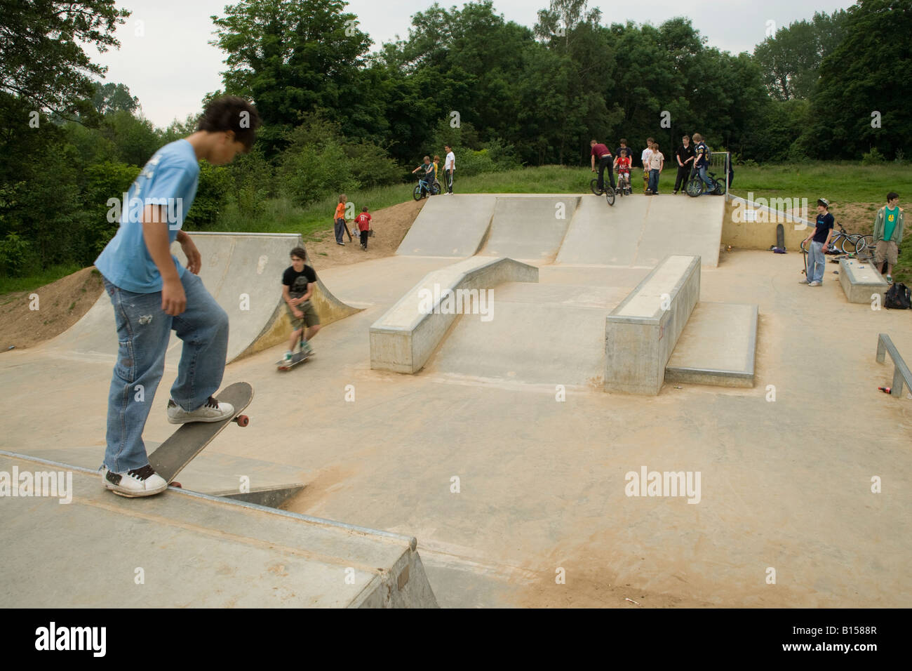 People Summer bike bmx children marlow park playing skate boarding