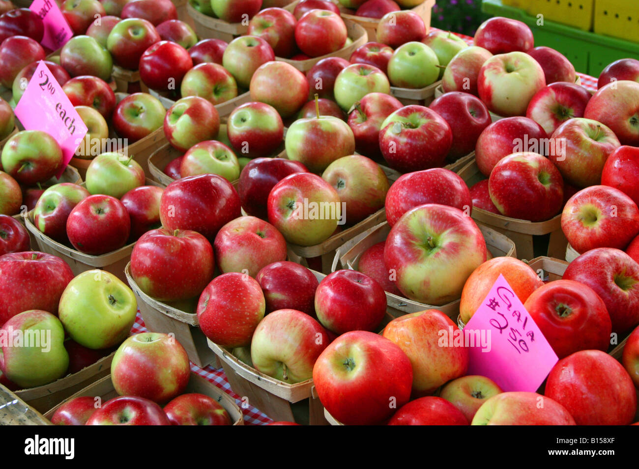 Apples Farmers Market Stock Photo
