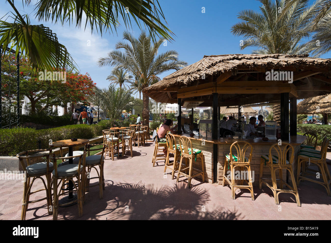 Beach Bar on the Corniche, Naama Bay Beach, Sharm el-Sheikh, Red Sea ...