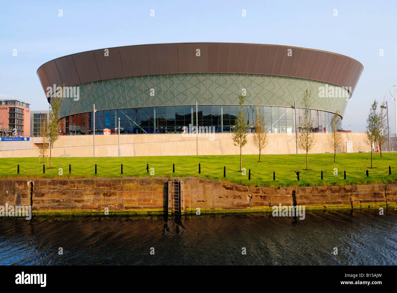 The Liverpool Echo arena on Kings Dock waterfront in Liverpool. Stock Photo