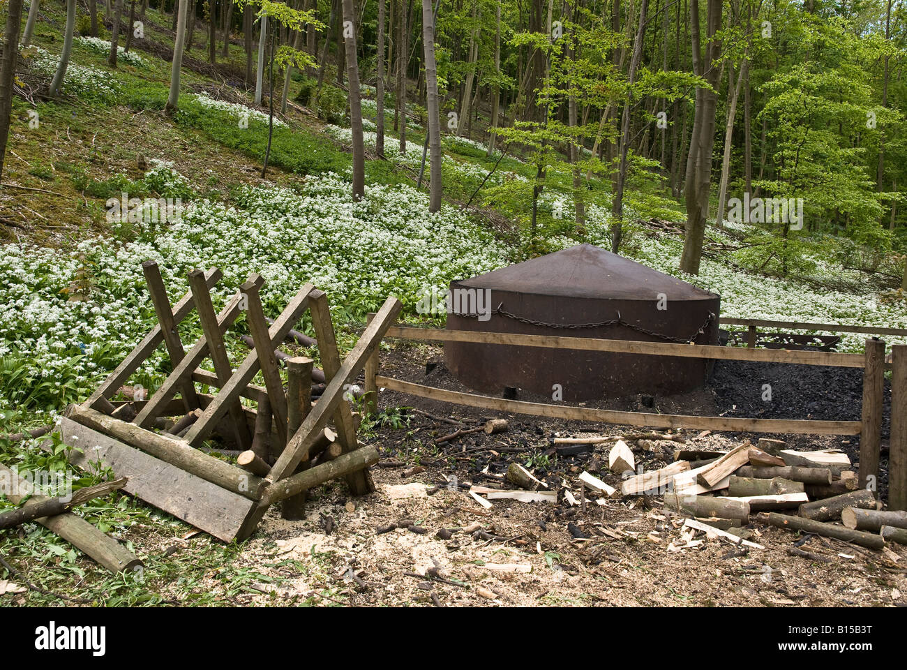 Charcoal burner in woodland on hires stock photography and images Alamy