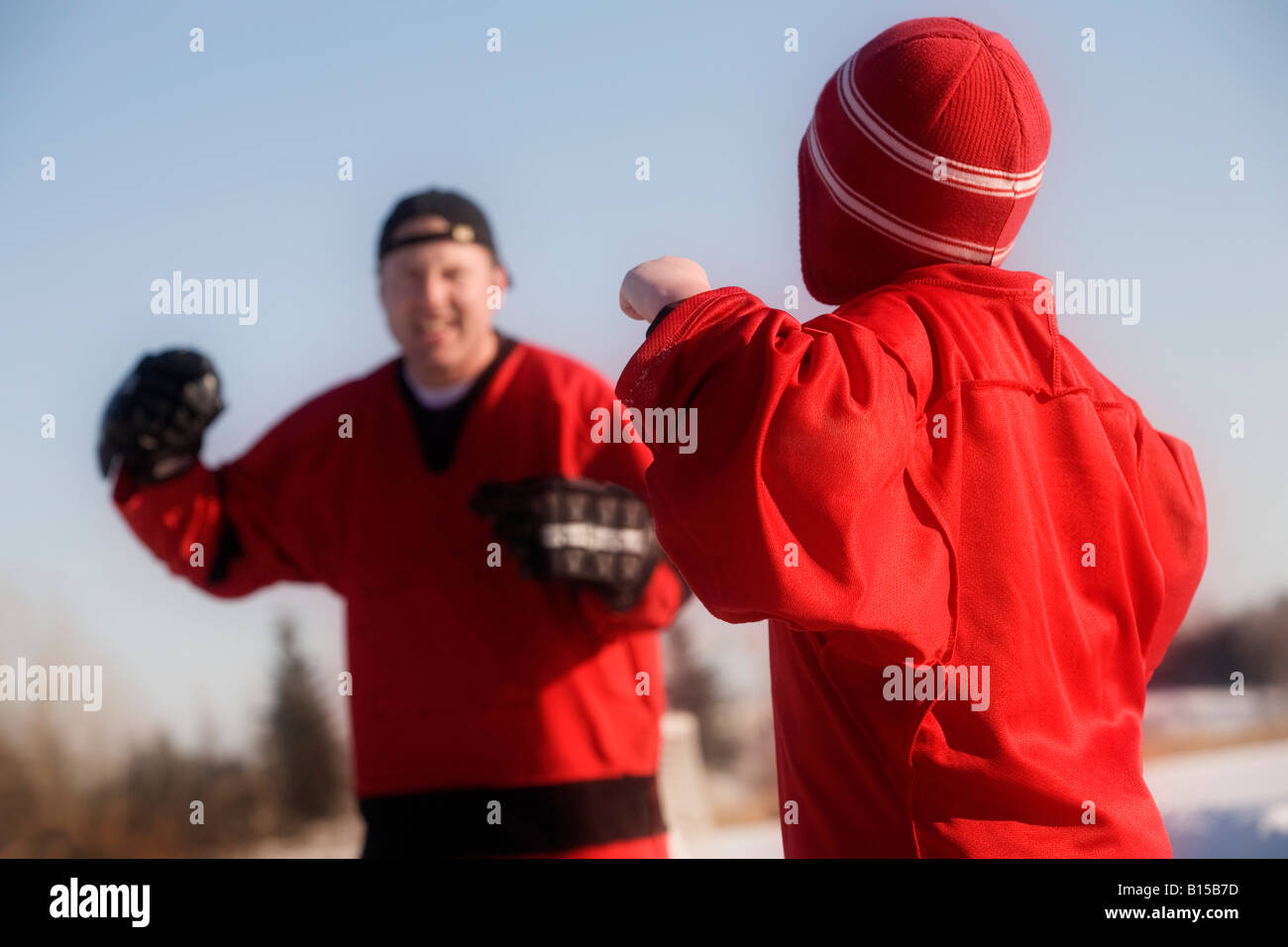 Ice hockey players fighting Stock Photo Alamy
