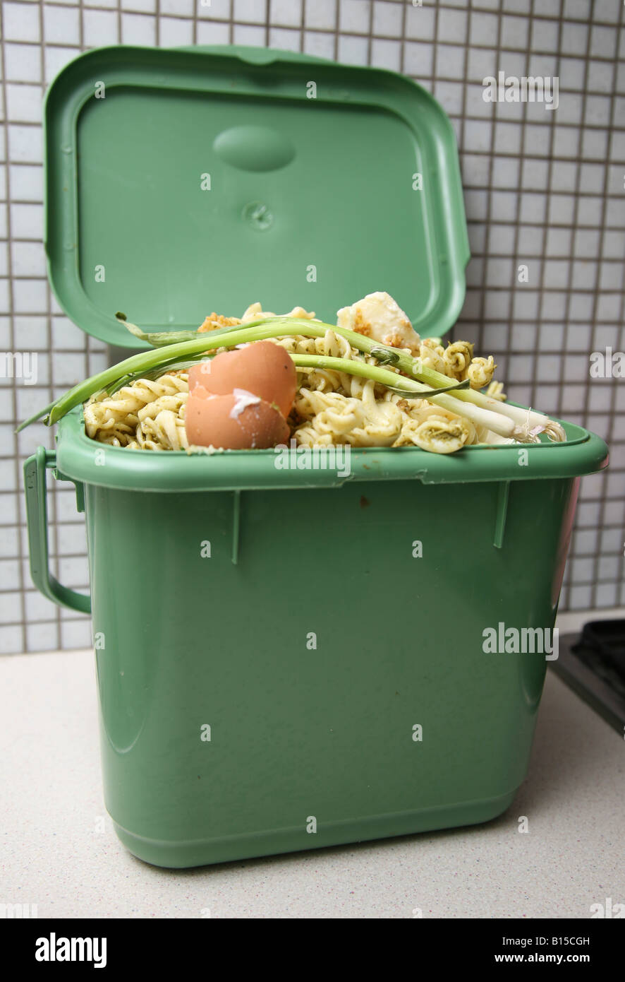 A Free Kitchen Caddy Given To Residence In London By Greenwich Council Used For Food And Garden Waste To Promote Recycling Stock Photo Alamy