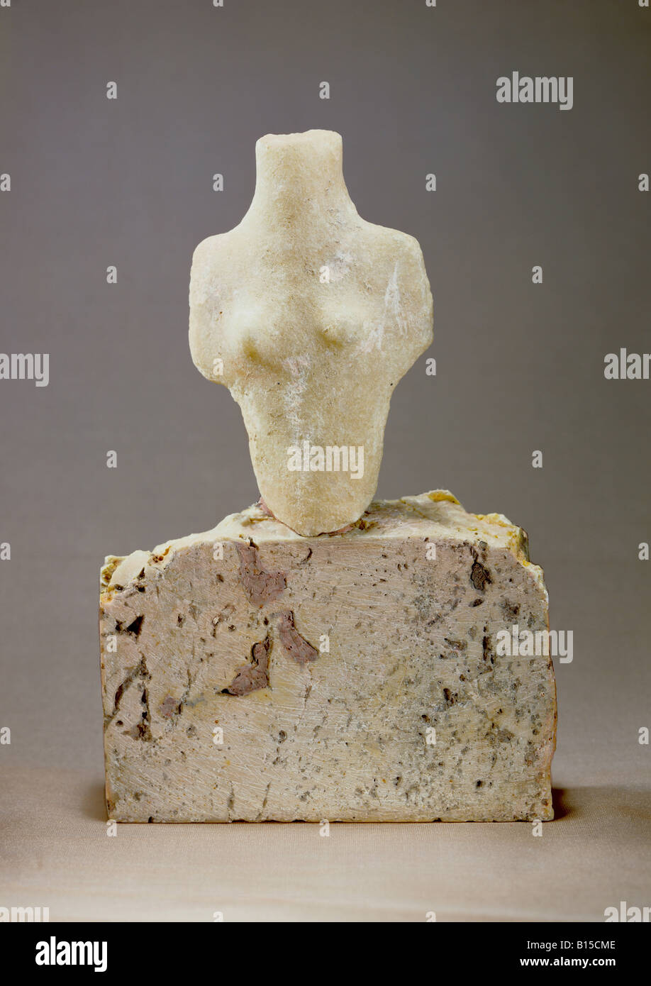 fine arts, ancient world, Sardinian, Ozieri culture, female idol, marble, Villasoa, 3rd millenium BC, State Archological Collection, Munich, , Artist's Copyright has not to be cleared Stock Photo