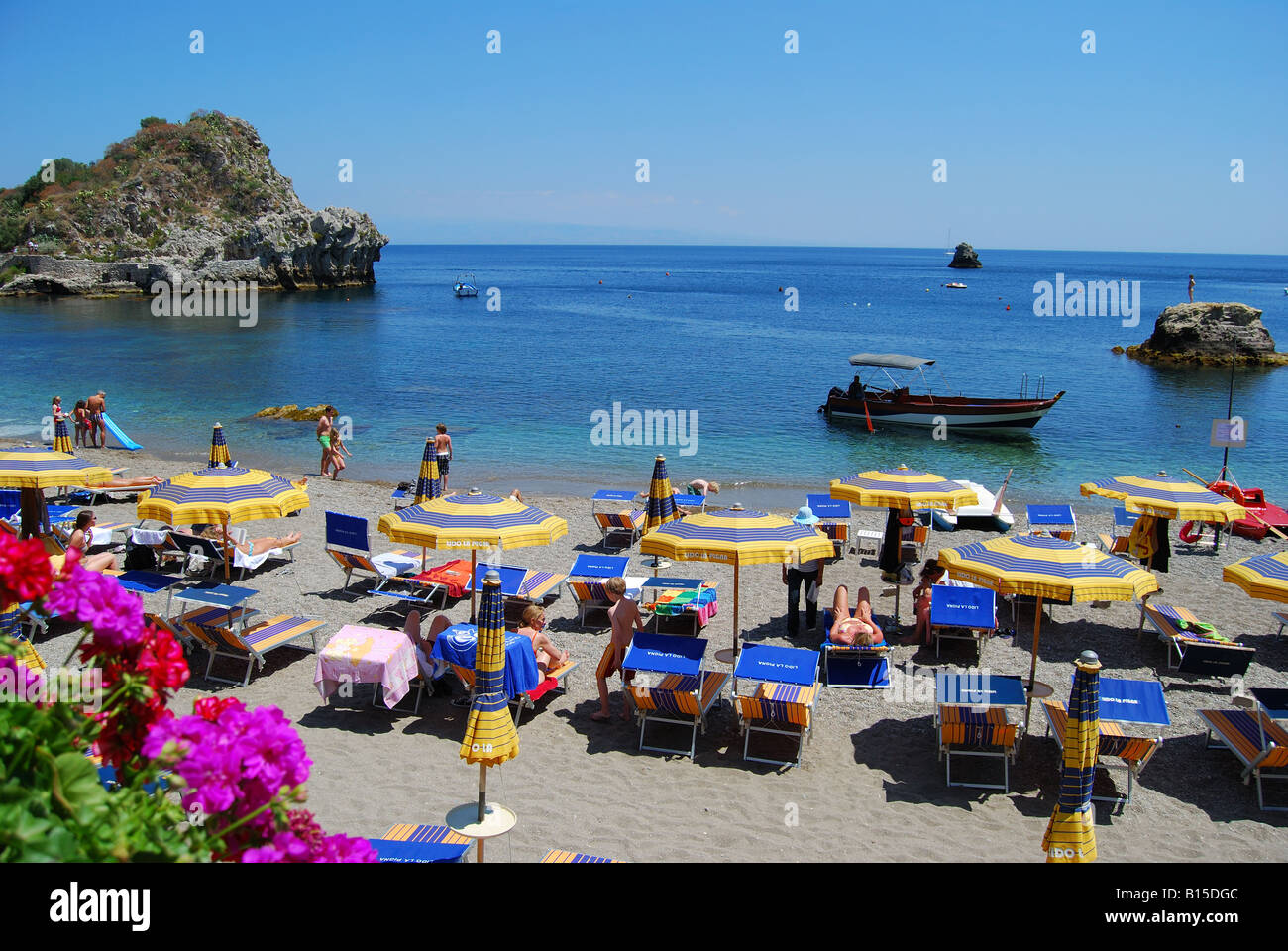 Mazzaro Beach, Taormina, Messina Province, Sicily, Italy Stock Photo