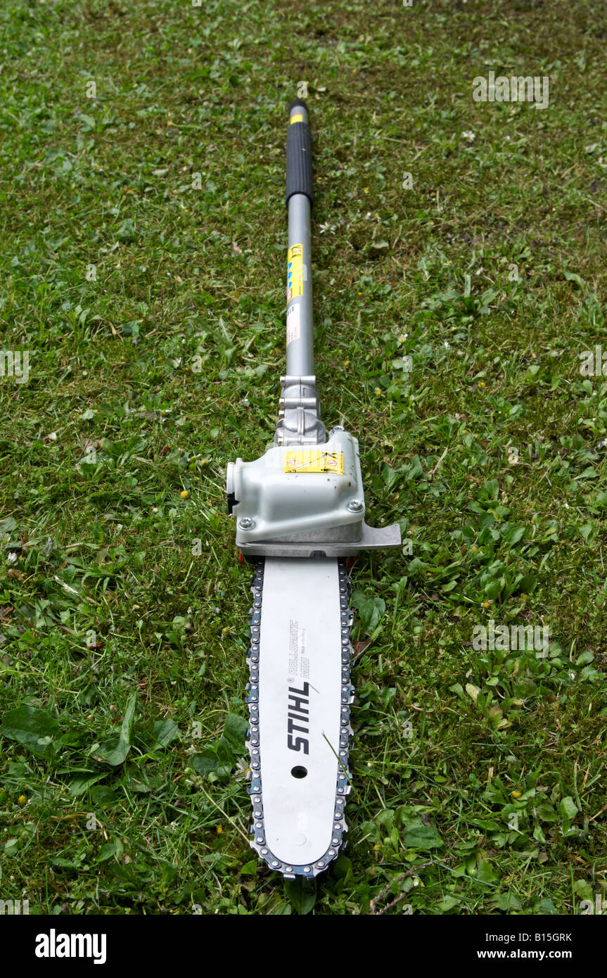 Stihl long reach chain saw HTKM Stock Photo Alamy