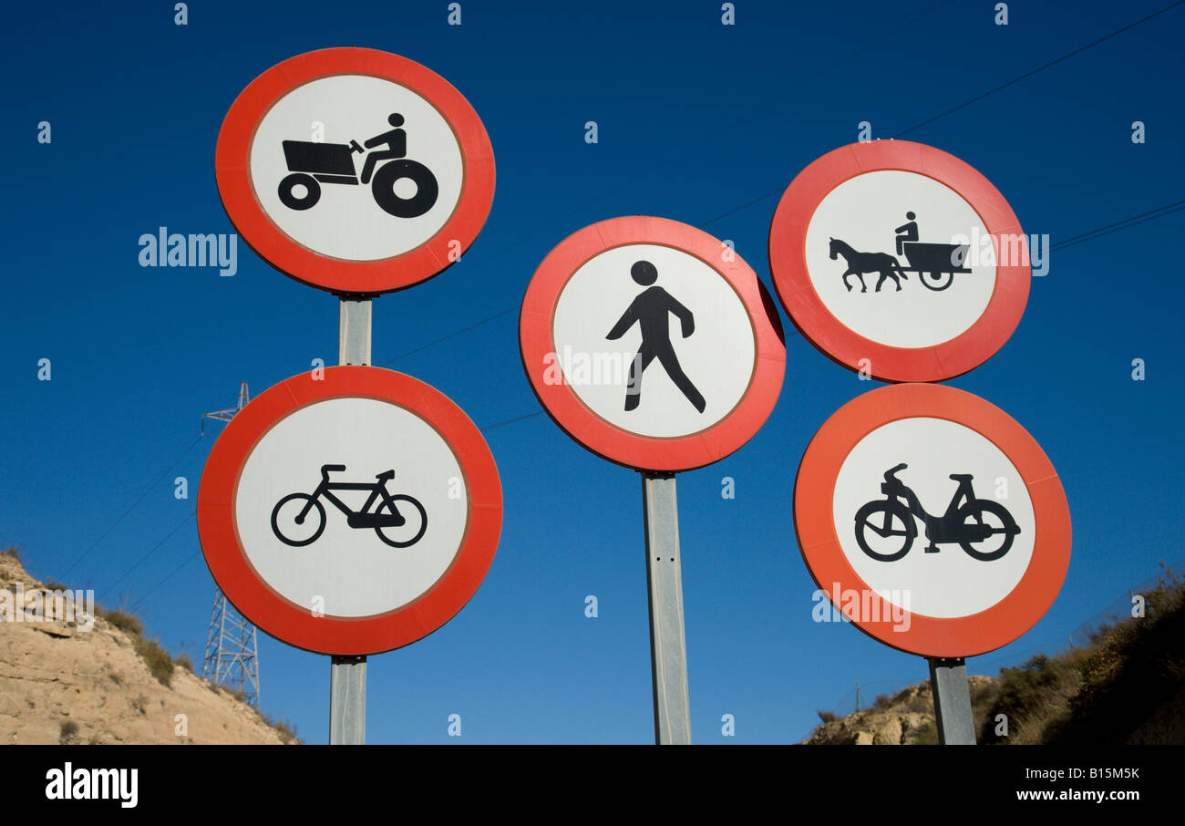 road-signs-spain-stock-photo-alamy