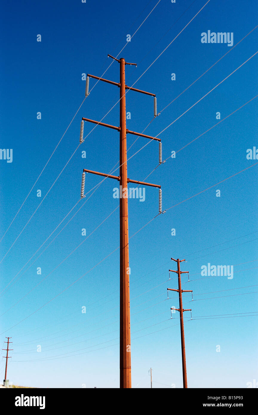 power transmission lines Stock Photo Alamy