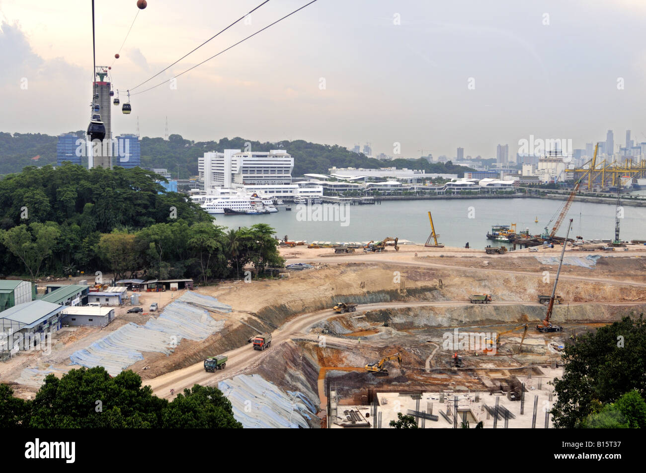 The construction site for Resorts World at Sentosa Singapore is across ...