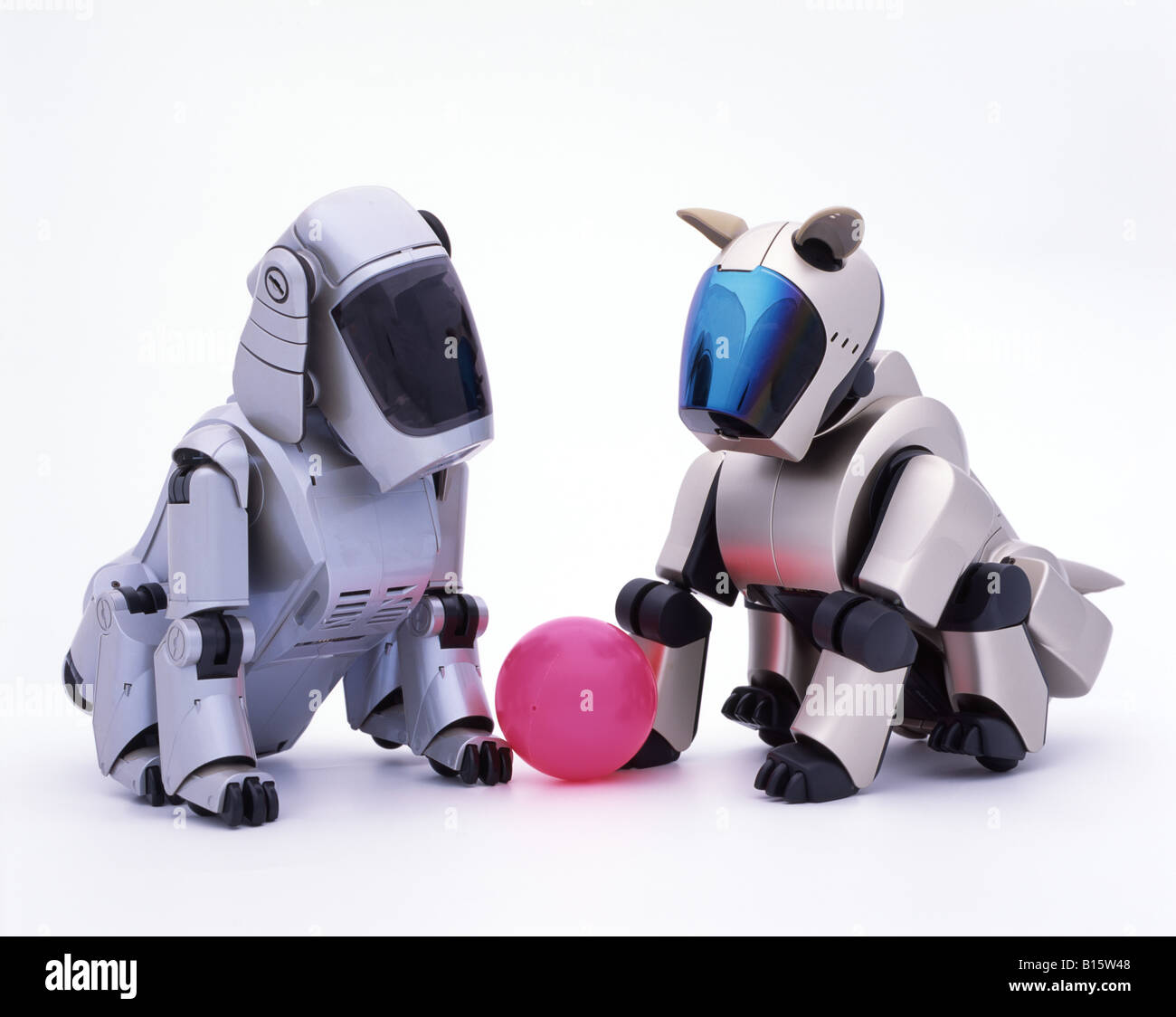 AIBO Artificial Intelligence roBOt ERS-110 & ERS-210 Stock Photo