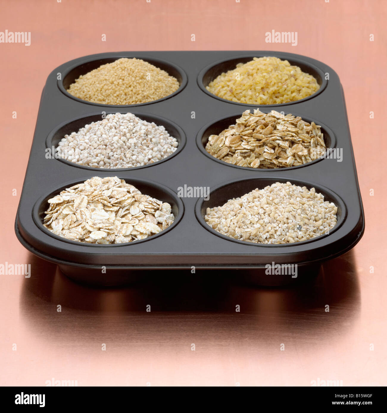 Variety of oat bran in baking dish Stock Photo Alamy