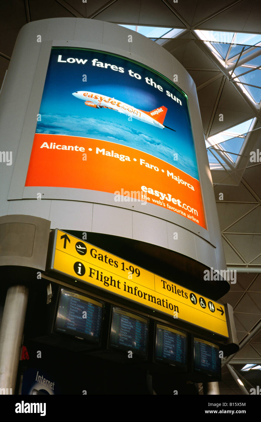 Nov 16, 2003 - Easyjet advertisement at London Stansted Airport in Great Britain. Stock Photo