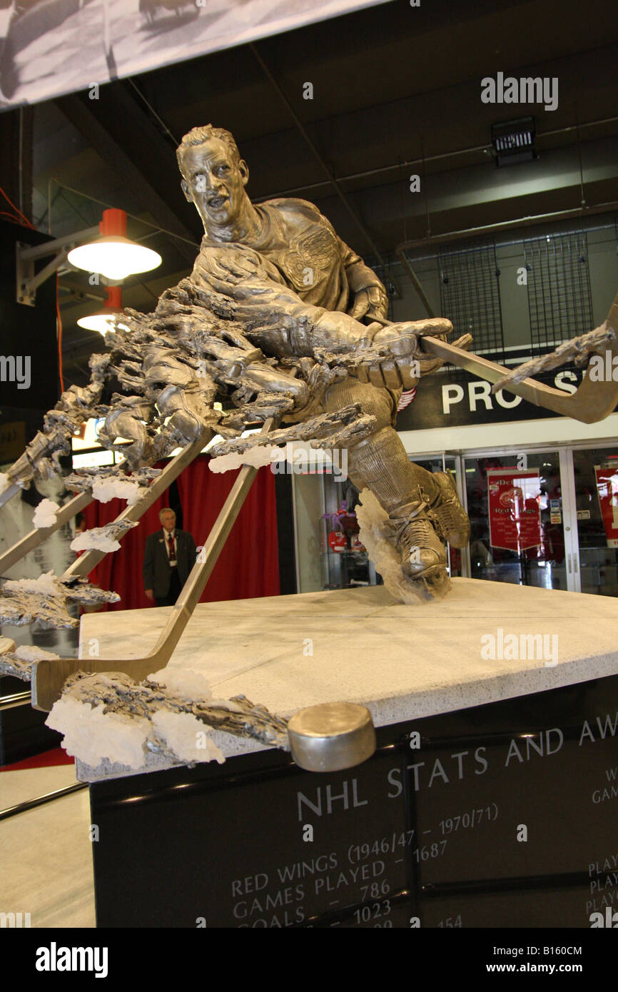 Gordie Howe sculpture inside Joe Louis Arena in Detroit, Michigan Stock  Photo - Alamy