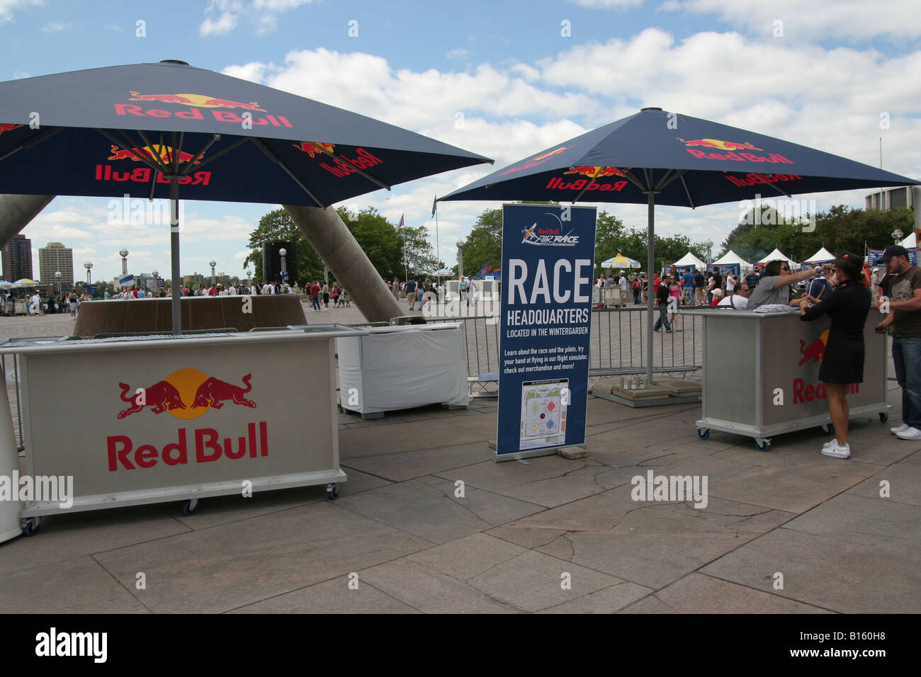 Welcome center for Red Bull Air Races in Hard Plaza in Detroit, Michigan  Stock Photo - Alamy