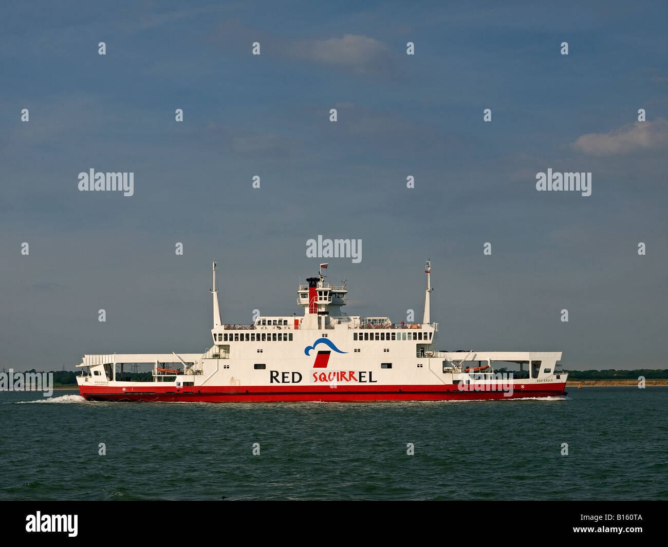Isle of Wight Red Funnel car ferry Red Eagle displaying promotional