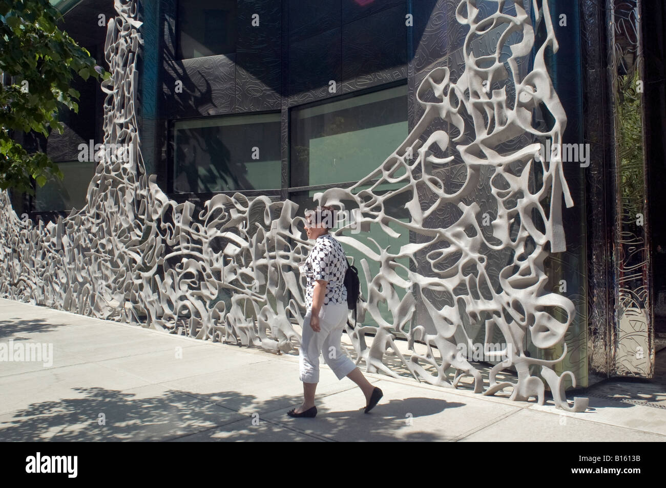 The Gaudi inspired aluminum gate adorns the front of Ian Schrager s 40 Bond Street condo in the Noho neighborhood of New York Stock Photo