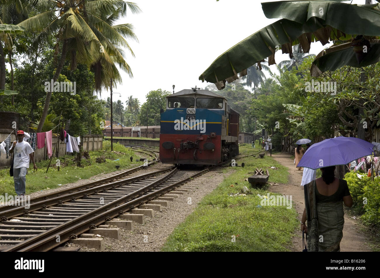 Galle to Colombo Railway Stock Photo Alamy