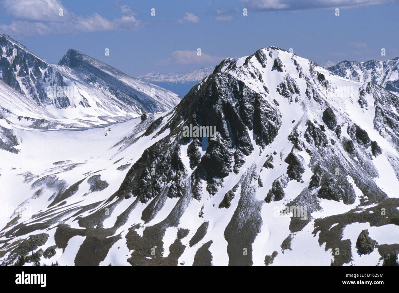 Late Spring snow on the NeverSummer Mountains Colorado USA Stock Photo ...