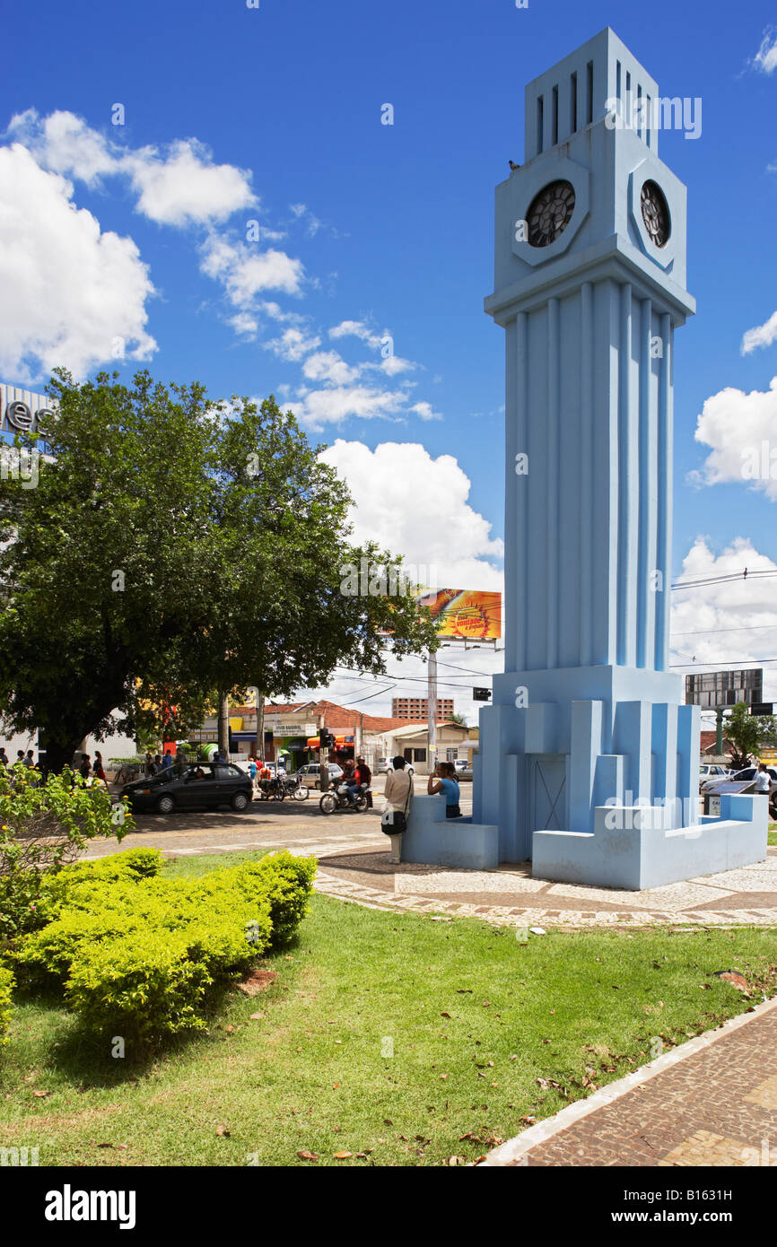 Clock tower on Av Afonso Pena Campo Grande Mato Grosso Do Sul Brazil South America Stock Photo