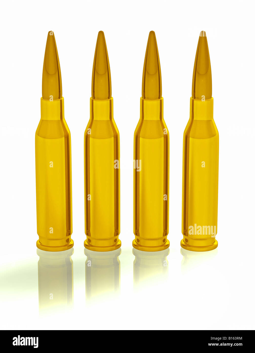 3d concept illustration of 4 bullets Stock Photo - Alamy