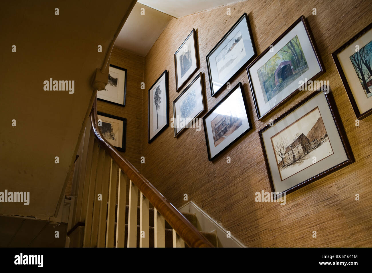 Picture frames hanging on the wall Stock Photo Alamy