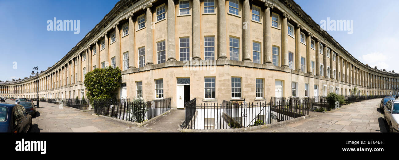 A panoramic view of Royal Crescent, Bath Stock Photo