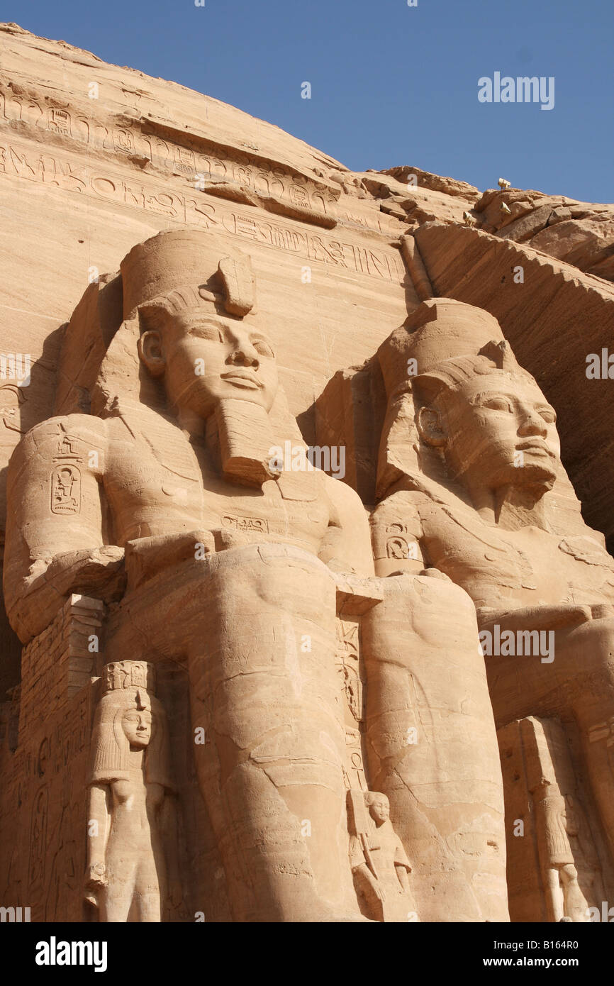 Statues at Abu Simbel Egypt Stock Photo