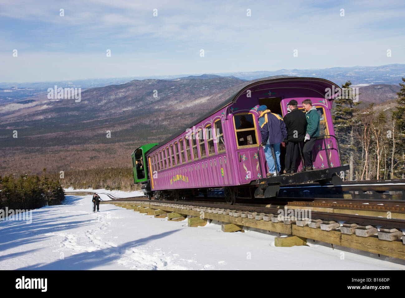 The Cog Railway in winter on Mount Washington in New Hampshire's White