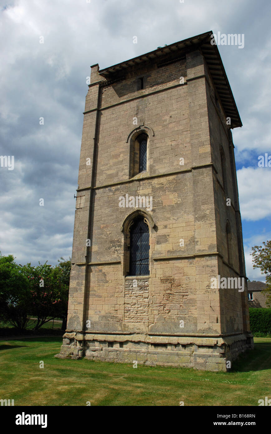 The 12th century Knights Templar preceptory tower at Temple Bruer, Lincolnshire, England. Stock Photo