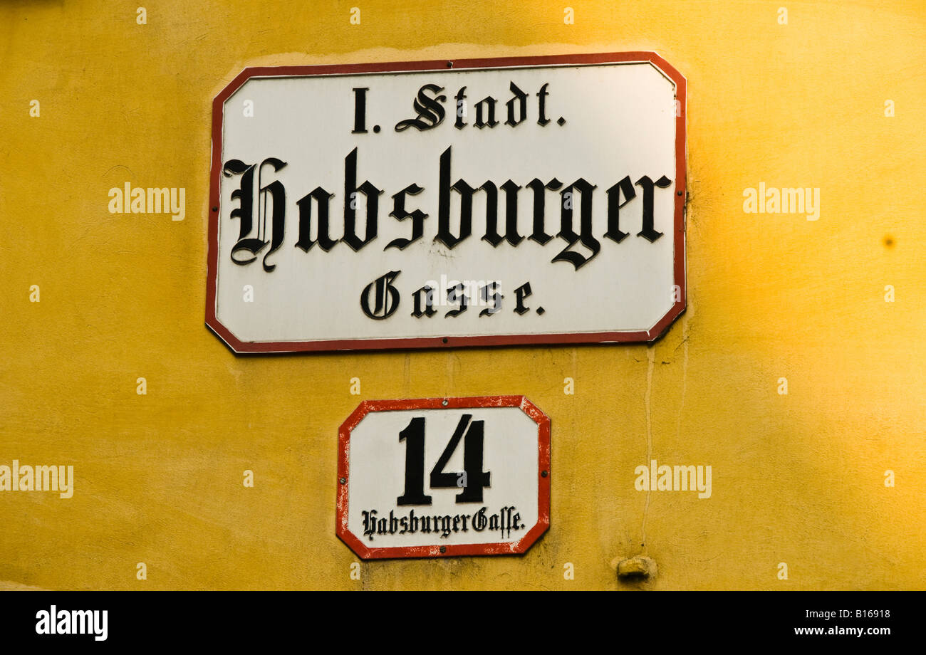 Habsburger Str. 14- Street in Vienna, Austria Stock Photo