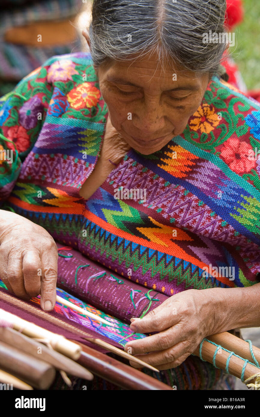 Backstrap weaving, Guatemala Stock Photo Alamy