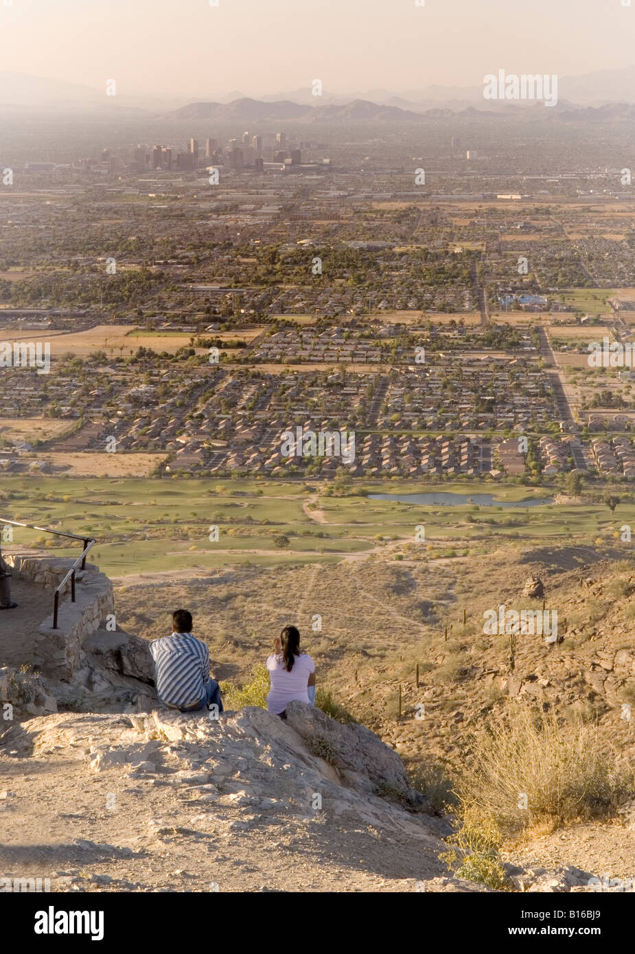 Caucasian Couple 2025 Years Sit at Dobbins Lookout South Mountain Park