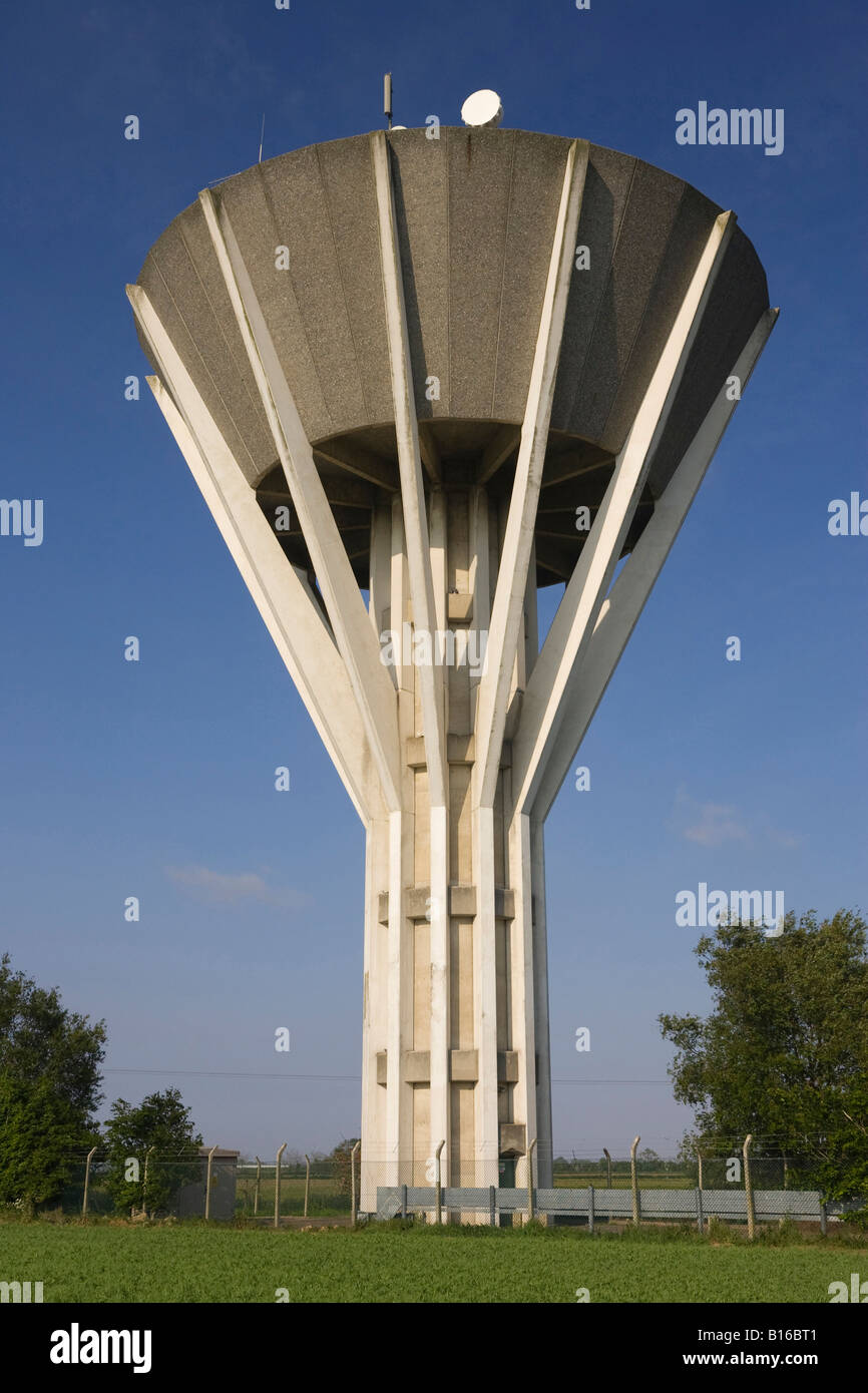 concrete water tower at Gedney, Lincolnshire UK Stock Photo