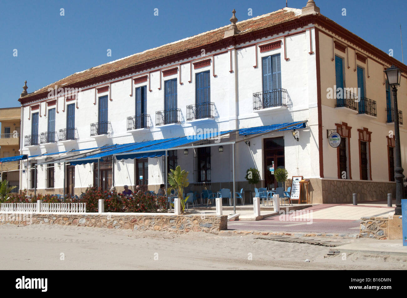 Traditional Spanish Tapas Bar and Restaurant in Los Alcazares on the Costa Calida,East Coast of Spain Stock Photo