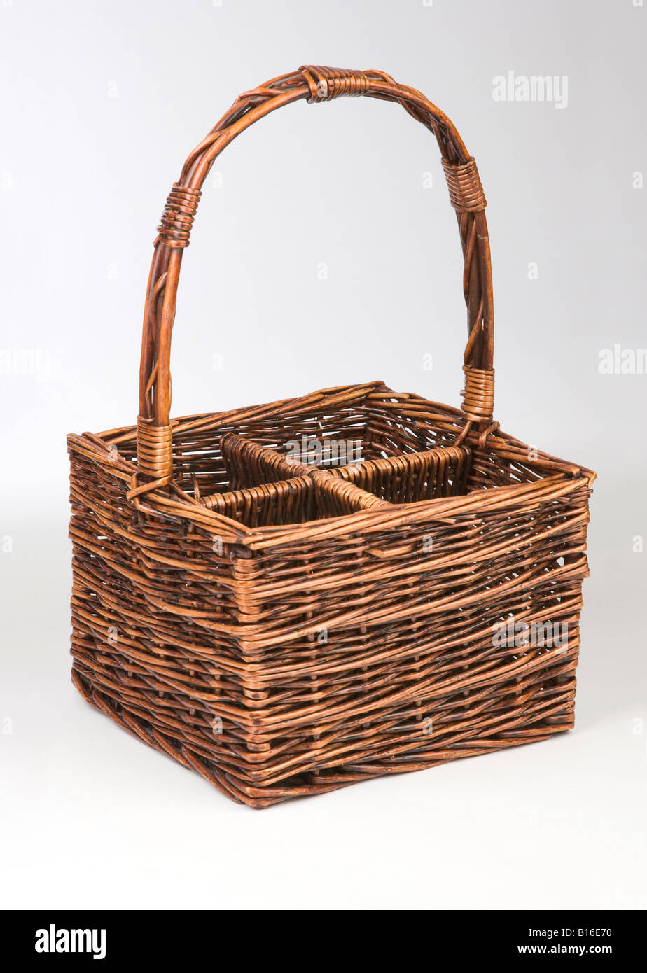 small basket with divisions Stock Photo Alamy