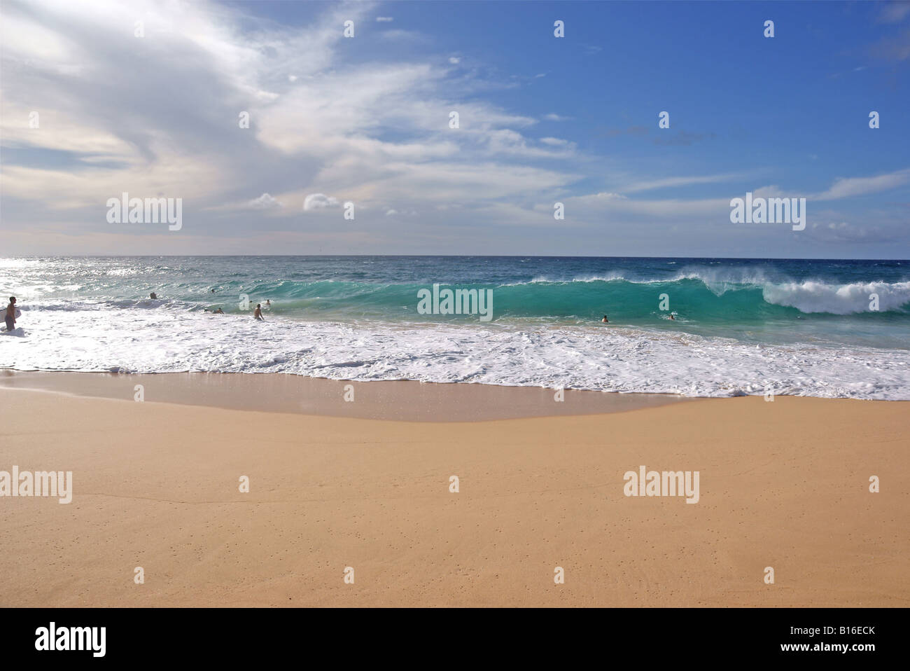 Sandy Beach, Oahu Stock Photo - Alamy