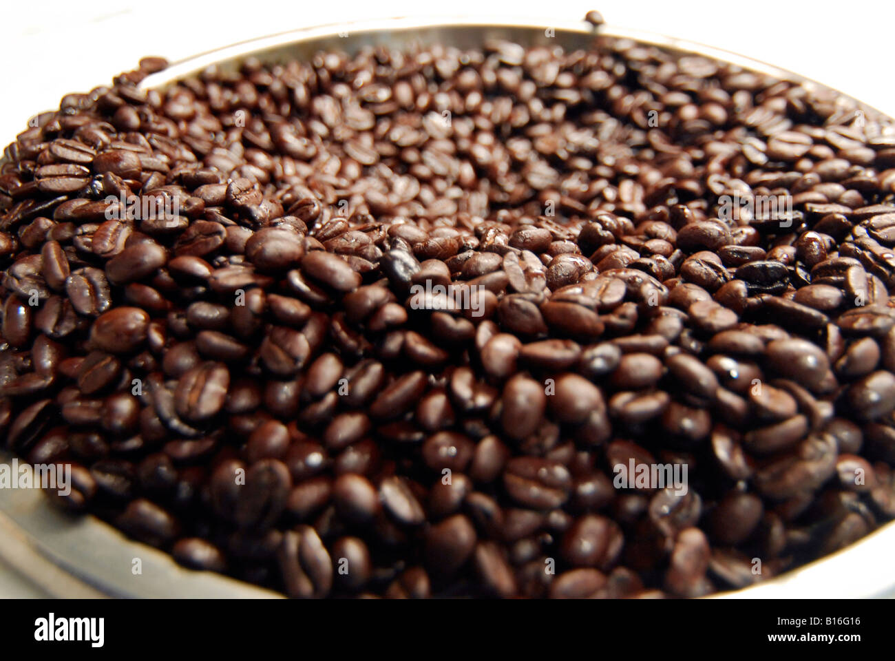 "roasted coffee beans in white bowl Stock Photo - Alamy