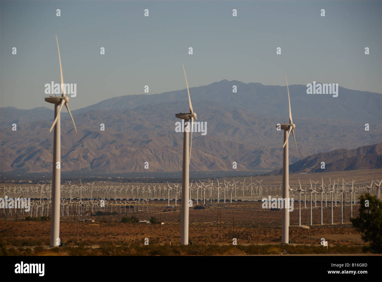 Wind Turbines Palm Springs California Stock Photo Alamy