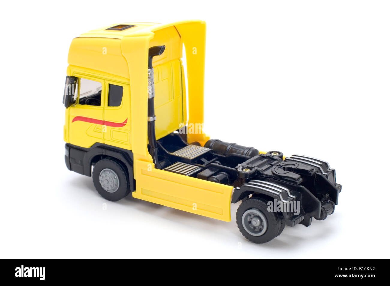 object on white toy yellow truck Stock Photo