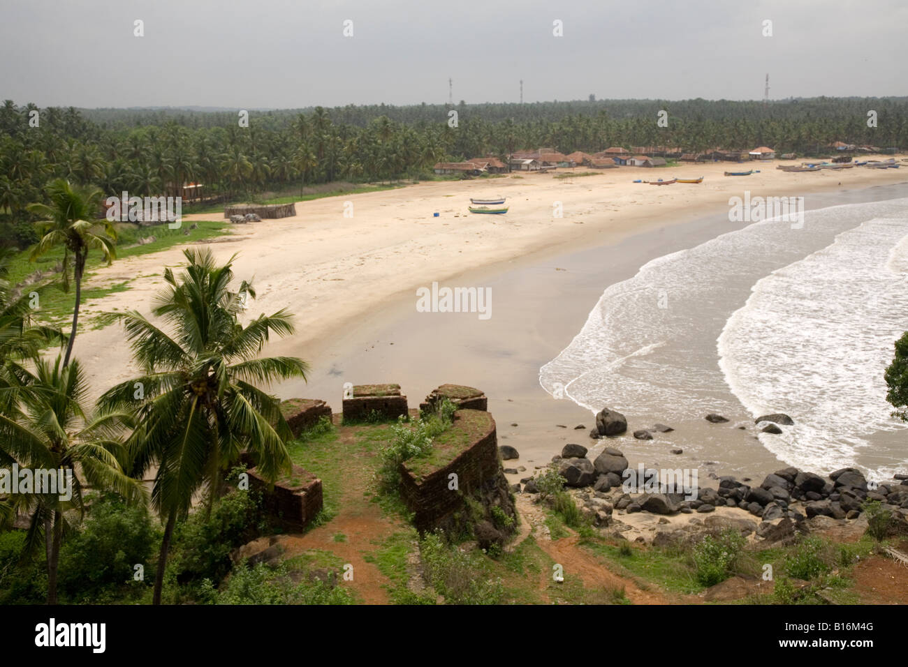 The view from Bekal Fort near Kasaragod, Kerala, The fort dates back to the 17th Century. Stock Photo