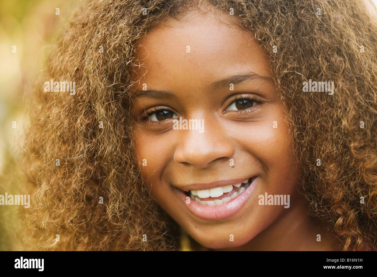 Close up of African American girl smiling Stock Photo - Alamy