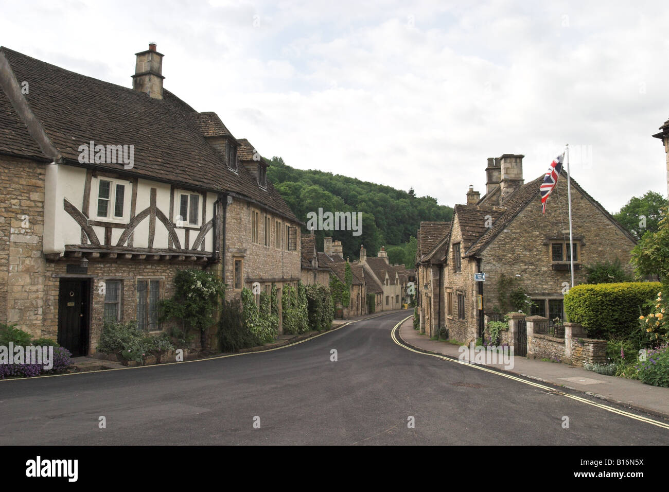 Castle Combe in The Cotswolds, Wiltshire, England, UK Stock Photo