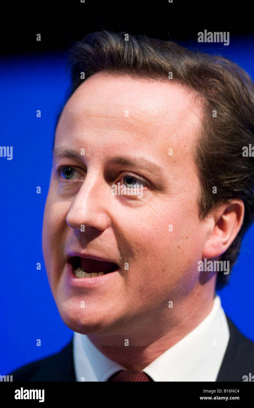 David Cameron leader of the Conservative party in the UK launches an education policy Stock Photo